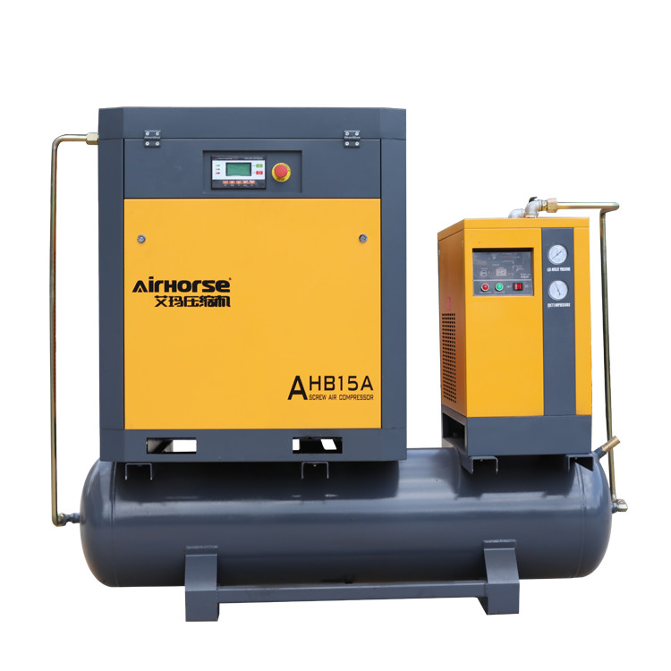 China Airhorse hot sale 11kw screw type air compressor with 300L receiver and air dryer on sale