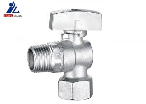 Nickle Plated 2F Alloy Brass Angle Valve 145 Psi Compression Angle Stop