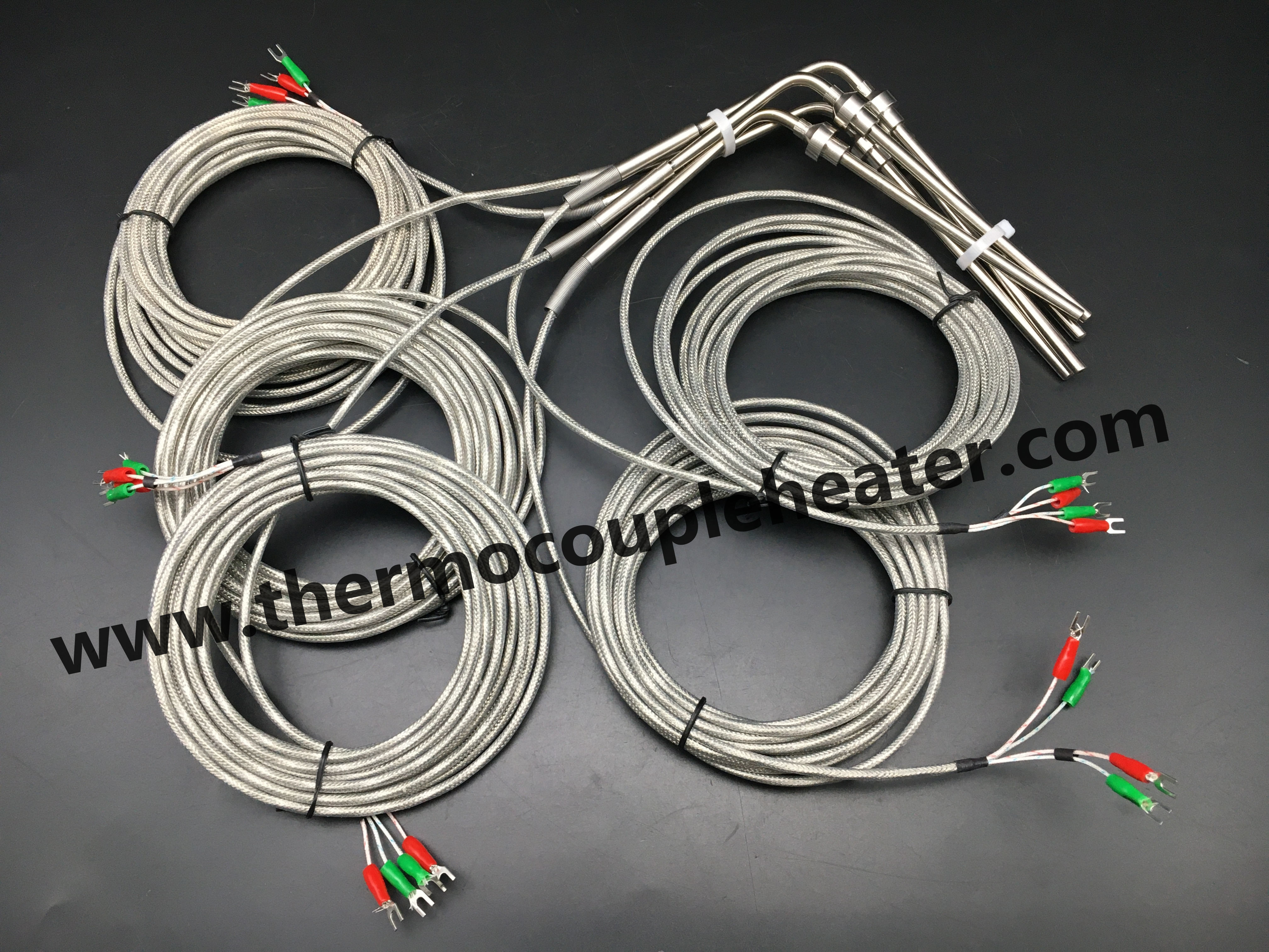 China Exhaust Gas Temperature Sensor Thermocouple Type K Duplex 4 Wire on sale