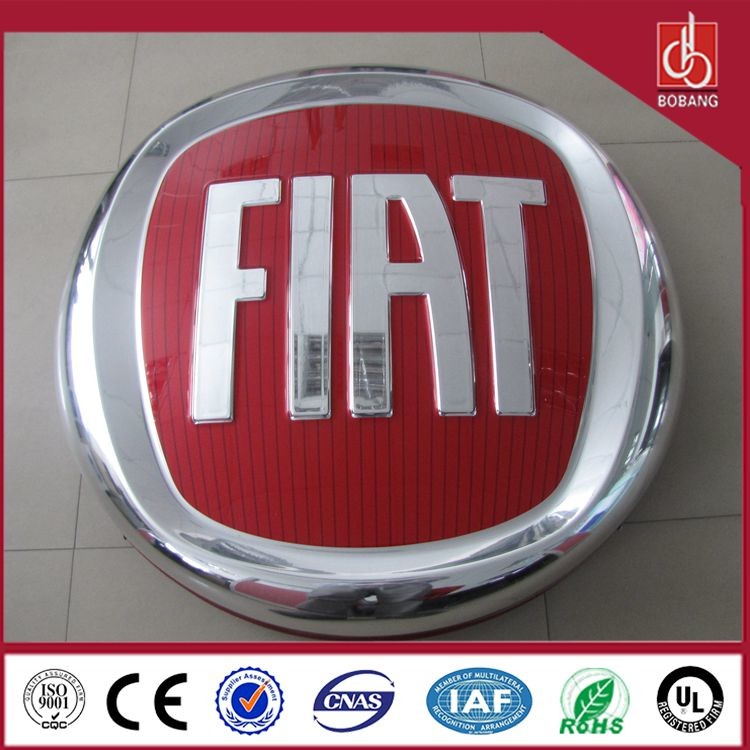 Cheap LED chrome coating film car logo sign, backlit car logo emblem for sale