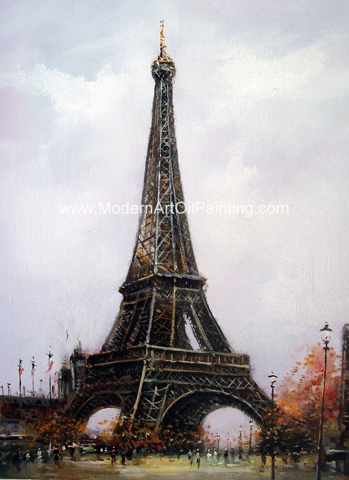 Cheap Impression Style Eiffel Tower Oil Painting On Canvas 50x60 Cm Home Decor for sale