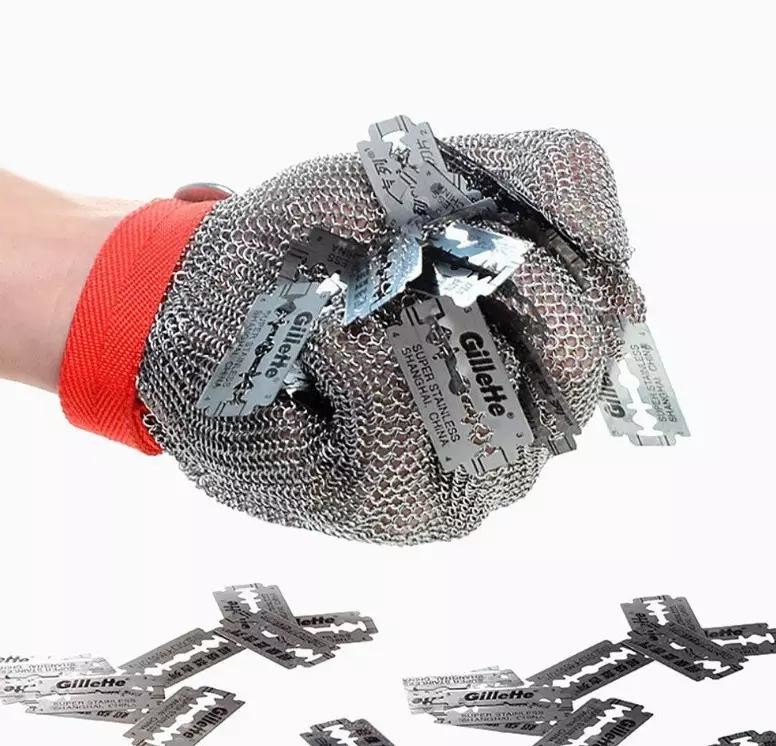 China Anti Cut Stainless Steel Safety Gloves Wire Metal Mesh Cut Resistant Breathable on sale