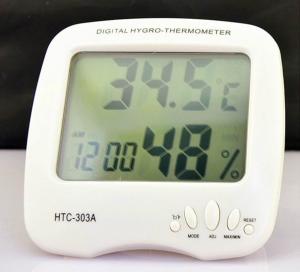 China HTC-303A -50°C - 70°C  10%~99%RH Smart Large LCD Digital Hygro Thermometer humidity Meter With Alarm Clock on sale