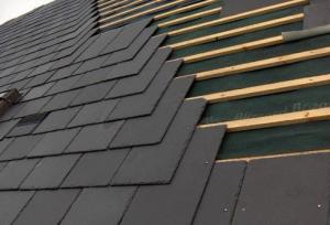 China Ink Black Slate Roof Tiles Chinese Weathering Roof Slates Lightweight Roof Tiles on sale