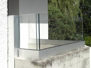 China Aluminum 6063 T5 Frameless Balcony Glass Railing Brushed And Mirror Finish on sale