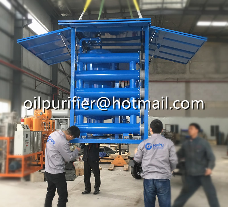 China Pneumatic Support Enclosure Transformer Oil Filtration Unit, Vacuum Oil Purifier with Leybold vacuum booster pumps 6000L on sale