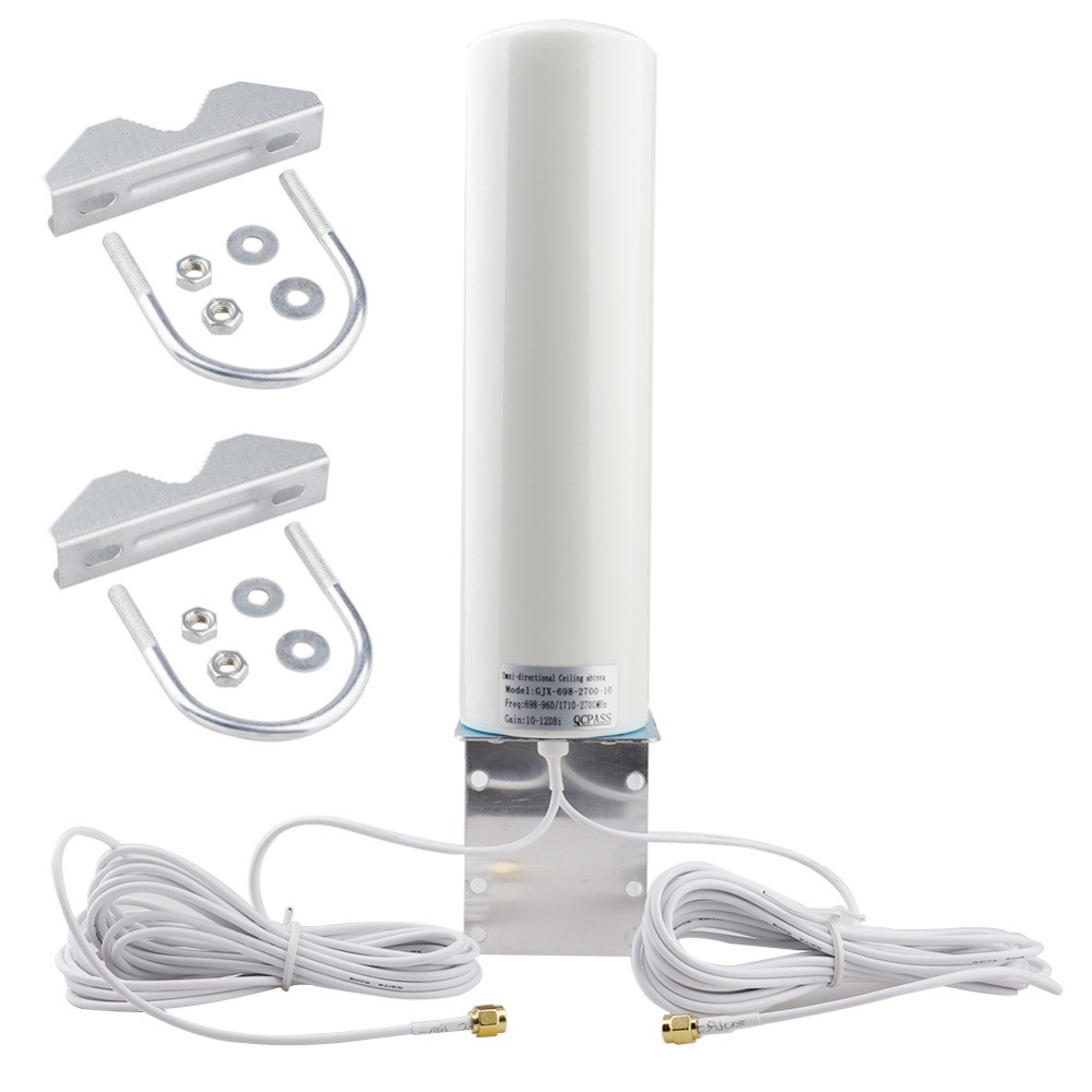 China LTE 3G 4G 5G Signal Booster 698-960/1710-2700MHZ 12dBi Double 5m Cable Antenna on sale