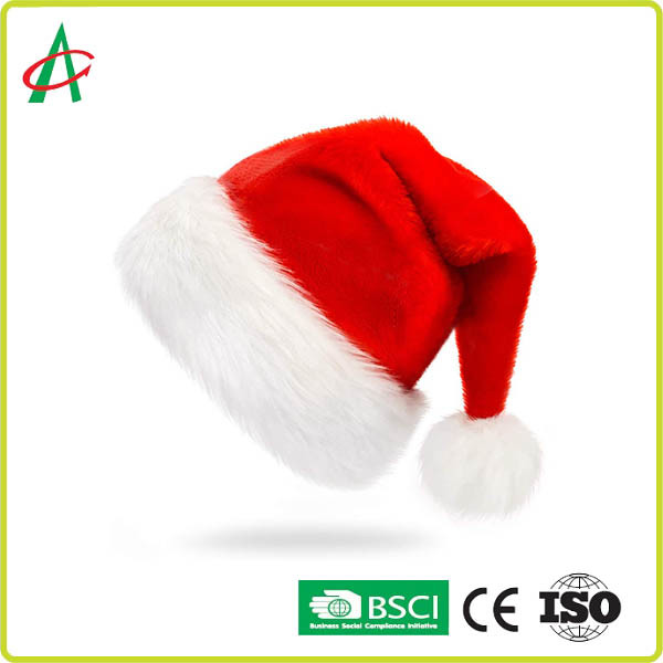 Best Anti Allergic Unisex Children Red Velvet Christmas Hats wholesale