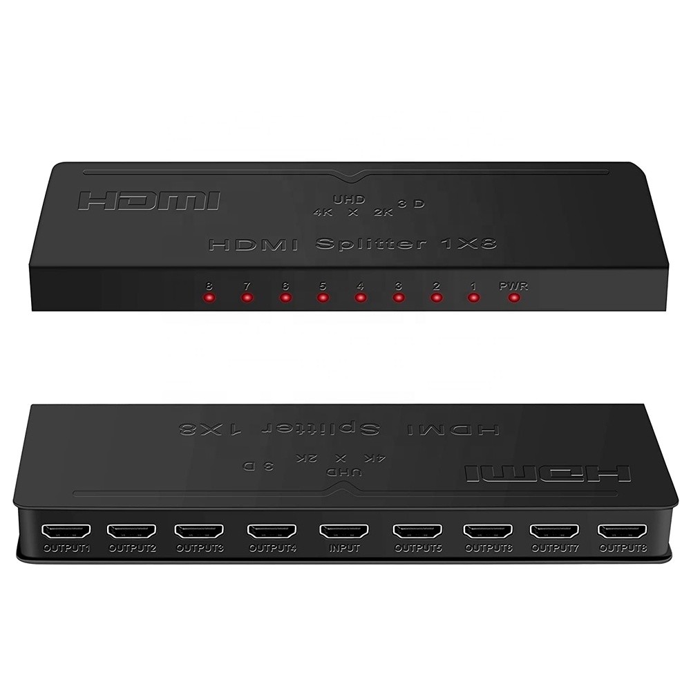China 10W 4K 30 Hz 1 In 8 Out 8 Ports 768 MHZ HDCP 1.2 HDMI Splitter on sale