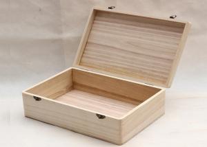 China Laser Engraved Logo Pine Wooden Photo Album Box , Wooden Photo Keepsake Box With Magnet on sale