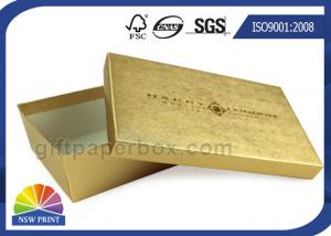 China Gold Texture Paper Two Pieces Rigid Set Up Box For Gift Set Promotion on sale
