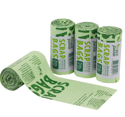 China Plastic Biodegradable Garbage Bags / Compostable Trash Bags Roll on sale