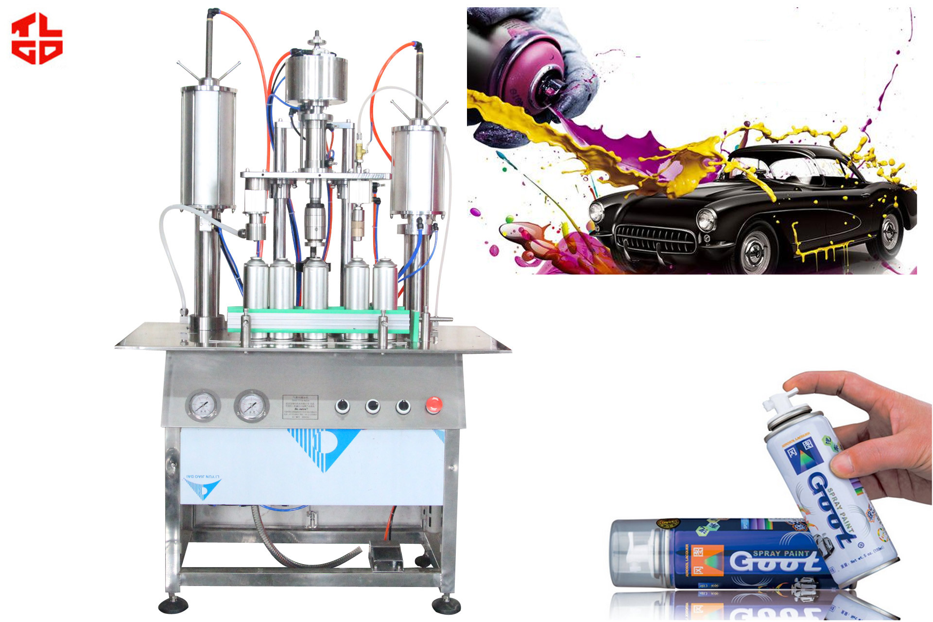 China Semi Automatic Acrylic Spray Paint Can Filling Machine 5000-8000cans/Shift on sale