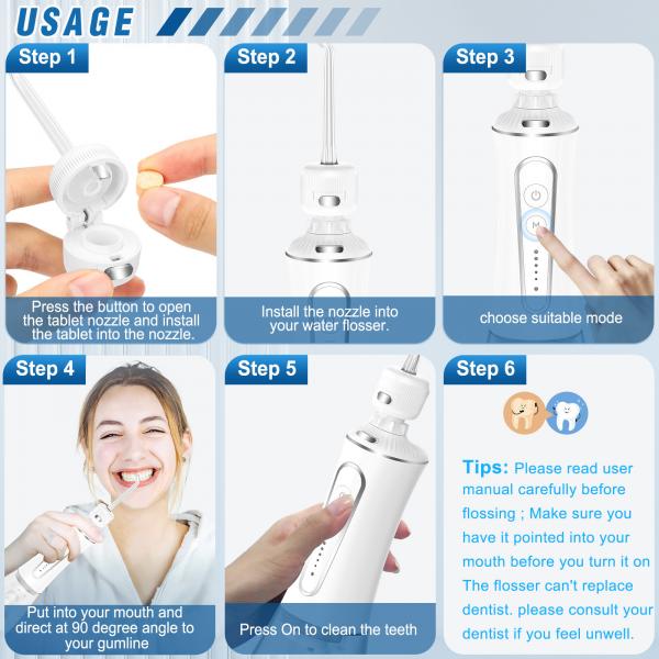 Abs Pc Teeth Whitening Water Flosser H2ofloss Dental Water Pick With 2000 Mah Battery