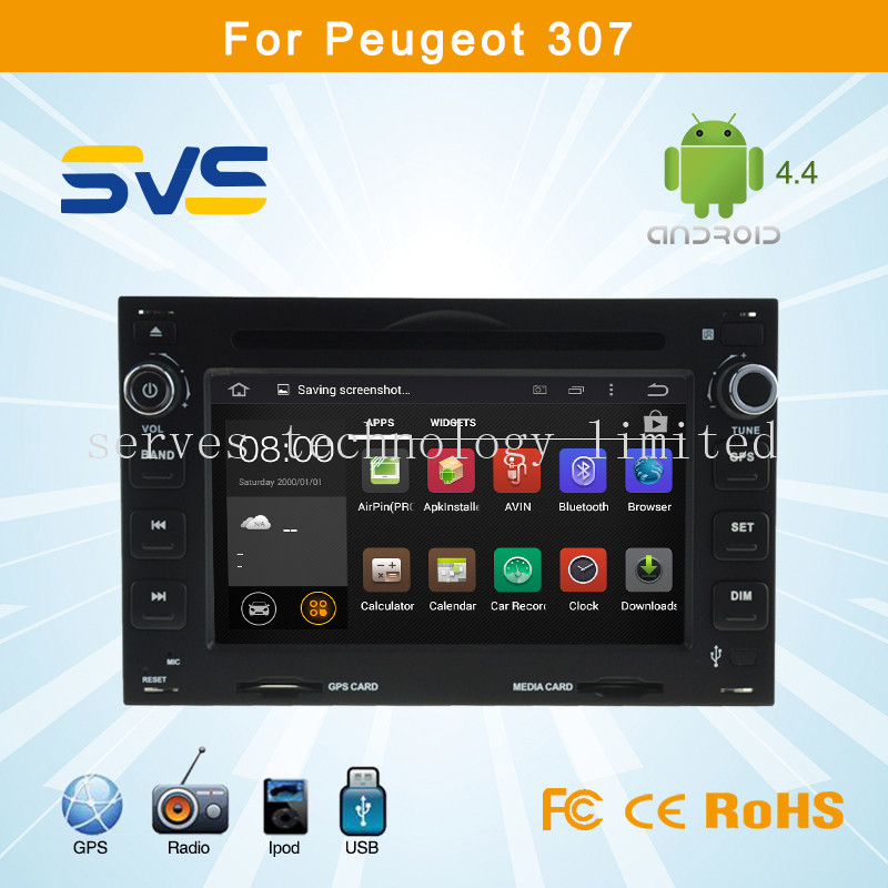 China Android 4.4 car dvd player GPS navigation for Peugeot 307 with can-bus,OSD touch,TV, BT on sale