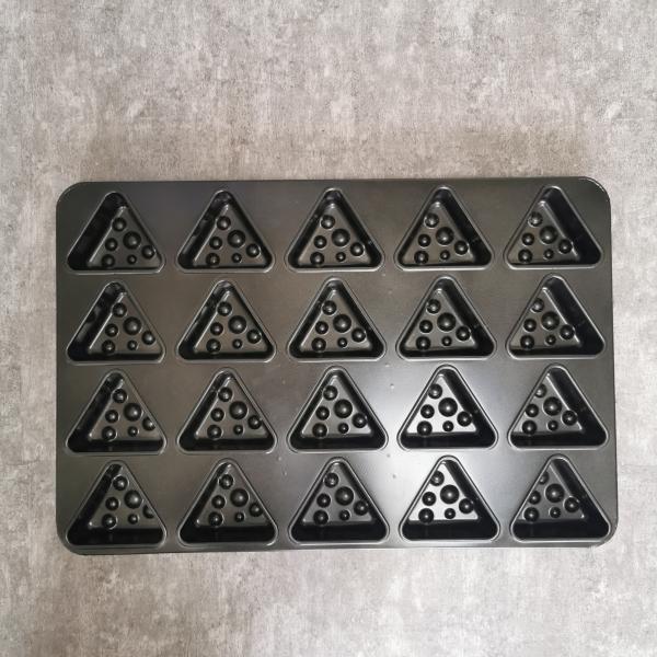 Cheap 20 Cavity Triangle Silicone Cake Mold PFA Coating Non Stick for sale