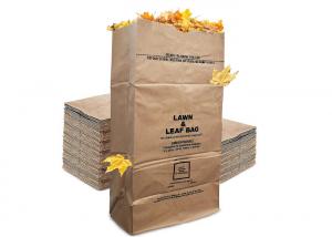 China Biodegradable Heavy Duty Garden Waste Lawn Paper Bags For Packaging Lawn And Leaf on sale