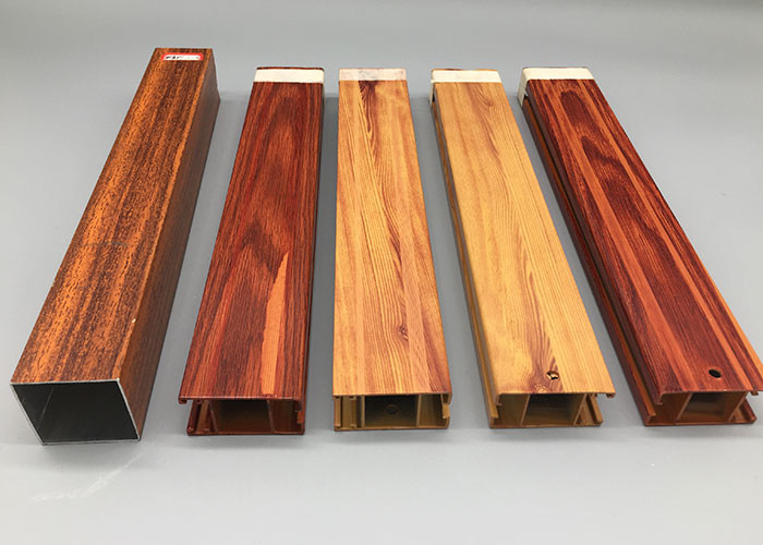 China Lightweight Sliding Door Wood Finish Aluminium Profiles For Furniture , Architectural on sale