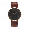Buy cheap Mens Leather watch 40mm case size 20mm bandwidth, SS case leather strapblack from wholesalers