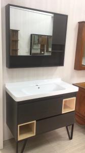 Slim Built In Bathroom Mirror Cabinet  With Shelf Lights Lacquer Finished