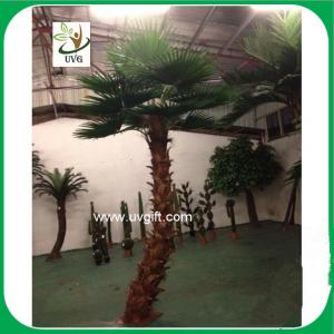 China UVG PTR034 indoor airport decoration curved trunk artificial coconut trees palm tree price on sale