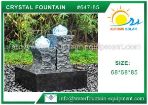 China Carved Granite backyard Water Fountains Glass Crystal Balls For Decoration on sale