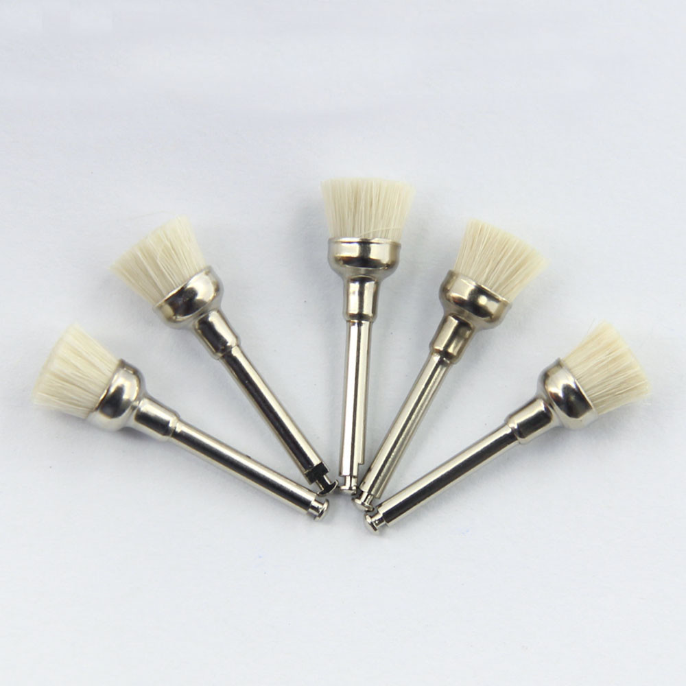 China Latch Prophy Cups Dental Polishing Brush Soft Goat Hair White Color Bowl Shape on sale