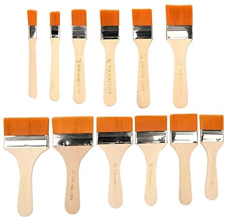 China 2.5cm Watercolour Nylon Flat Paint Brush Set ODM Oil Painting 0.98in on sale