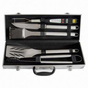 BBQ Tool, Set of 5, Packed in Aluminum Case