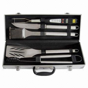 Cheap BBQ Tool, Set of 5, Packed in Aluminum Case for sale