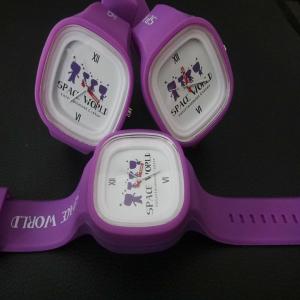 China Purple Colour Silicone Rubber Jelly Band Watch 3ATM Water Resistant , White Face With Company Logo, Unisex For Men Women on sale