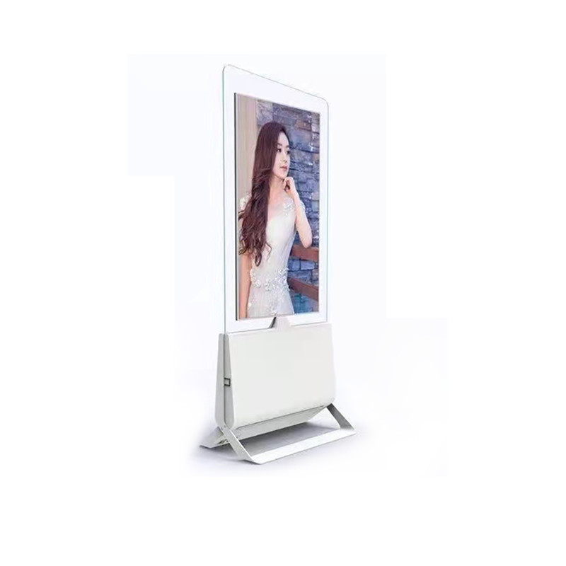 Best Super Slim Two Sided Transparent OLED Floor Standing Kiosk With Android 7.1 OS wholesale
