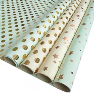 China Bronzing Pattern Gift Wrapping Paper 76x200cm Custom Length Rectangle Shape on sale