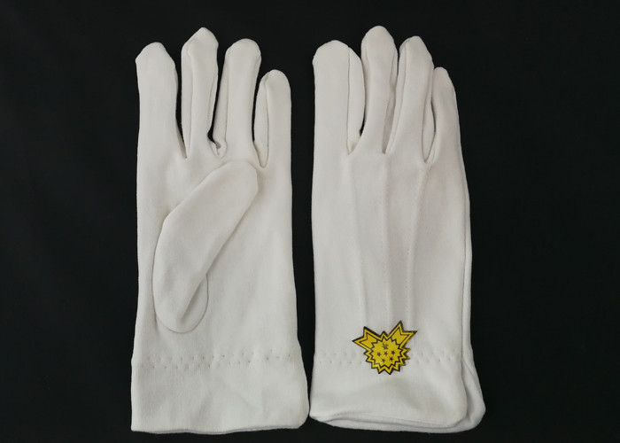 China Ergonomic Design Military White Dress Gloves , Parade Ceremonial Glove 21s Cotton Yarn on sale