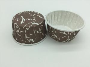 China Chocolate PET Coated Muffin Baking Cups High Temperature Food Grade Paper on sale