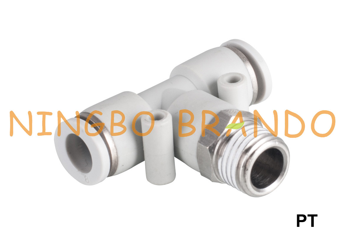 China PT Male Branch Tee Pneumatic Quick Connect Coupling 1/8'' 1/4'' 3/8'' 1/2'' on sale