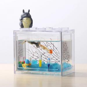 China Acrylic Fish Tank Aquarium  Office Mini Cuboid Fish Tank Cylinder Round Acrylic coffee table Betta Fish Tank out door on sale