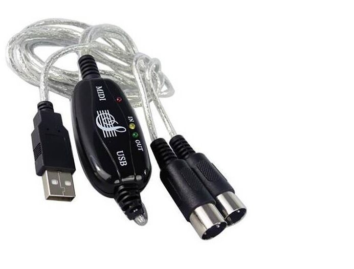 China USB IN-OUT MIDI Interface Cable Cord Line Converter PC to Music on sale