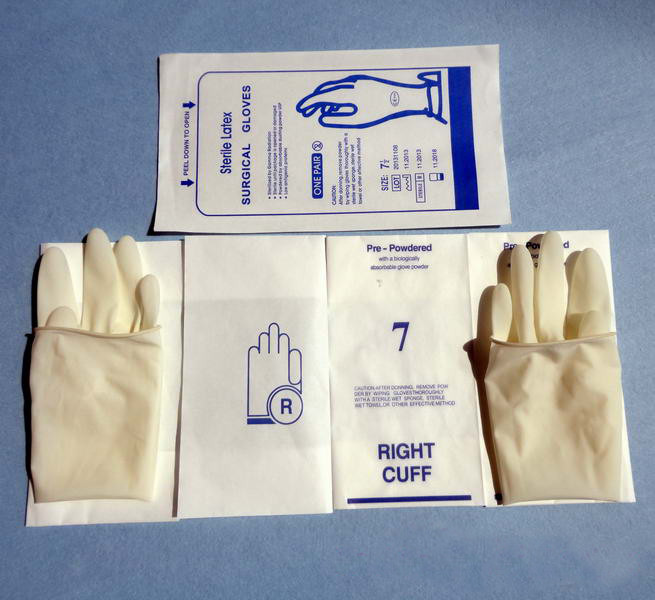 China Latex surgical gloves TRI182,100%natural rubber latex, Low protein content on sale