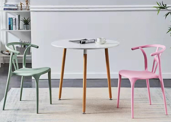 China PP Coloured Plastic Dining Chairs 40cm 45cm Polypropylene Stacking Chair on sale