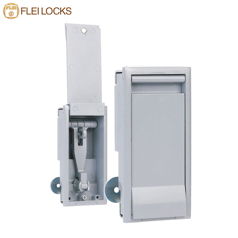 China Durable Metal Cabinet Door Locks Silver Powder Coating Surface Finish on sale