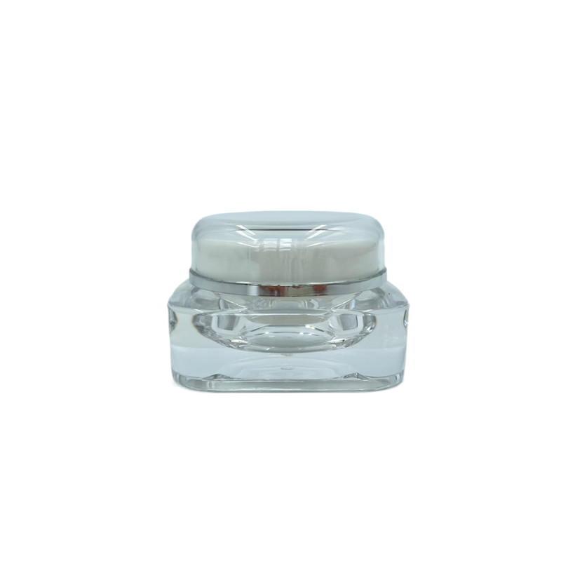 China Versatile Square Plastic Cosmetic Jars Cream Packaging 15g 30g 50g With Round Cap on sale