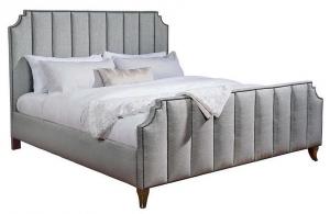 China Luxury upholstered headboard velvet fabric bed frame wood king size bed,hotel bed on sale