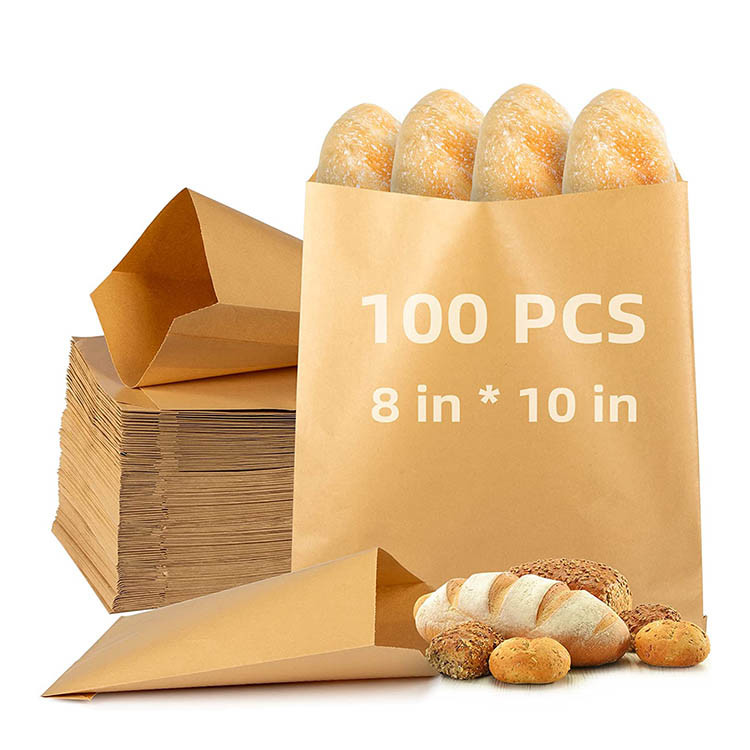 Greaseproof French Baguette Loaf Paper Baguette Bread Bags Packaging V Bottom
