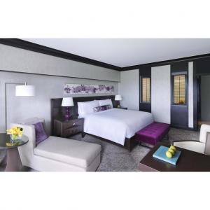 Best 4 Star Purple Wooden Bedroom Set With Environmental Friendly Lacquer wholesale
