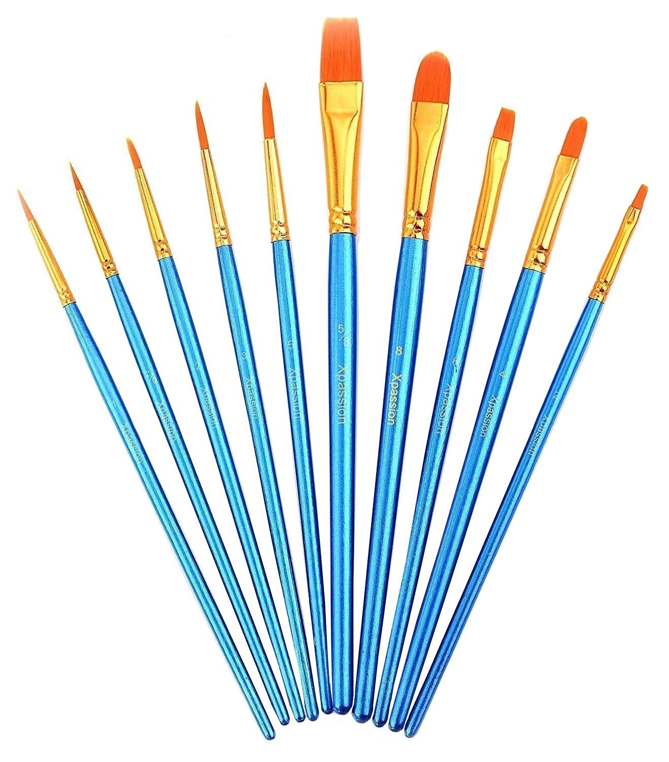 China Paint Brush Set Acrylic 10pcs Professional Paint Brushes Artist for Watercolor Oil Acrylic Painting on sale