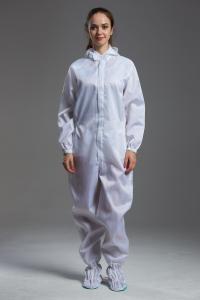 Best Anti Static ESD autoclavable cleanroom hooded white garment coverall with shoes cover for class 100 wholesale