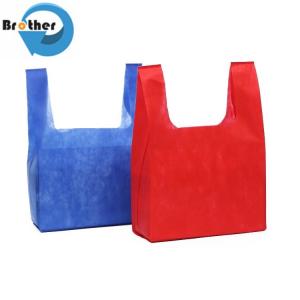 Logo Print 100% PP Nonwoven Fabric Raw Material for Non Woven Shopping Bags T-Shirt Bags W-Cut Bags Vest Bags