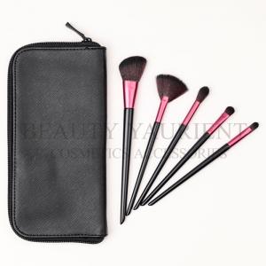 China Beauty Yaurient Wooden Handle Face Makeup Brush Set With PU Bag Antimicrobial on sale