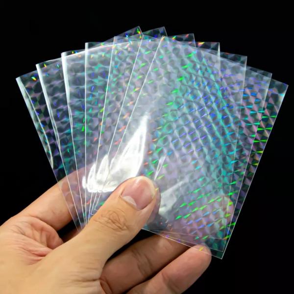 Cheap Board Game PP Soft Plastic Card Sleeves Rainbow Transparent Laser Clear Matte for sale